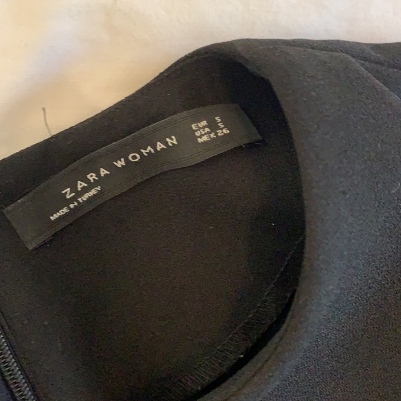 Zara Black Mini Dress with Pom Poms Tassle - Picture 6 of 6